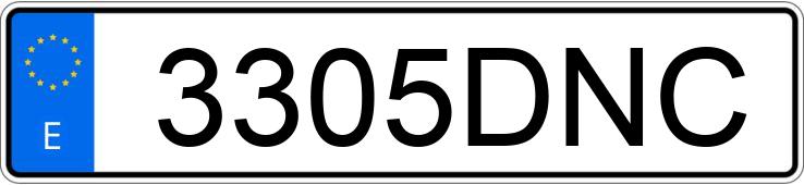 Numer rejestracyjny 3305DNC posiada VOLKSWAGEN GOLF PLUS