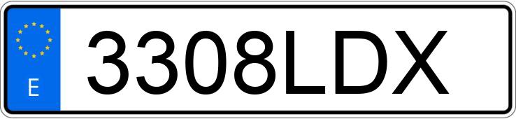 Numer rejestracyjny 3308LDX posiada PEUGEOT 108