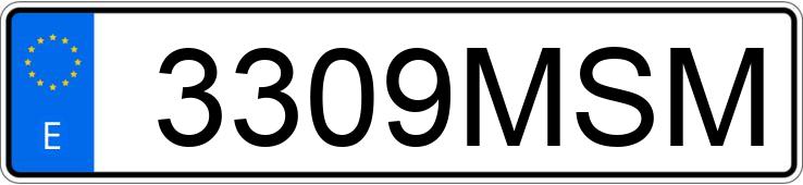 Numer rejestracyjny 3309MSM posiada TESLA MODEL 3