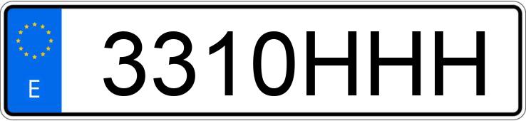 Numer rejestracyjny 3310HHH posiada SEAT IBIZA