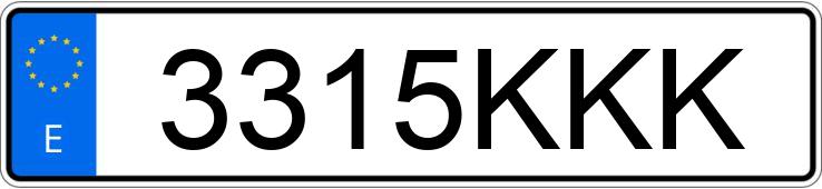 Numer rejestracyjny 3315KKK posiada RENAULT MEGANE