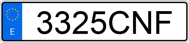 Numer rejestracyjny 3325CNF posiada CITROEN C5