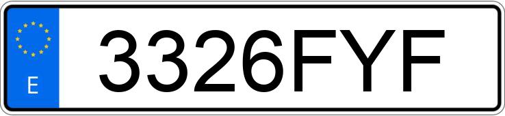 Numer rejestracyjny 3326FYF posiada VOLKSWAGEN GOLF