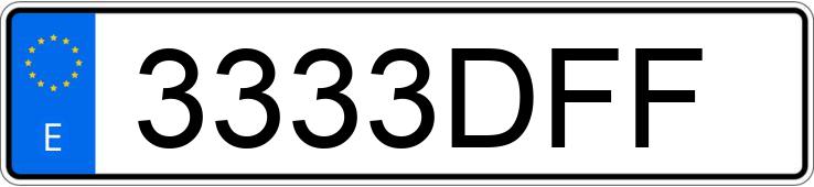 Numer rejestracyjny 3333DFF posiada VOLKSWAGEN TOURAN