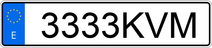 Numer rejestracyjny 3333KVM posiada KIA PICANTO