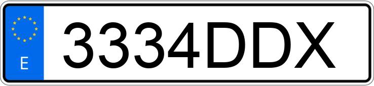 Numer rejestracyjny 3334DDX posiada MINI MINI