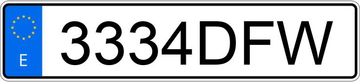 Numer rejestracyjny 3334DFW posiada FORD FOCUS