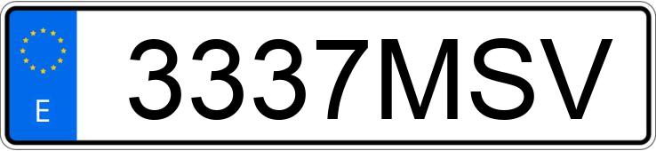 Numer rejestracyjny 3337MSV posiada AUDI Q3 SPORTBACK