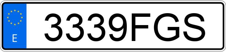 Numer rejestracyjny 3339FGS posiada PORSCHE 911