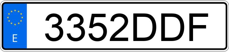 Die Registrierungsnummer 3352DDF hat VOLKSWAGEN TRANSPORTER