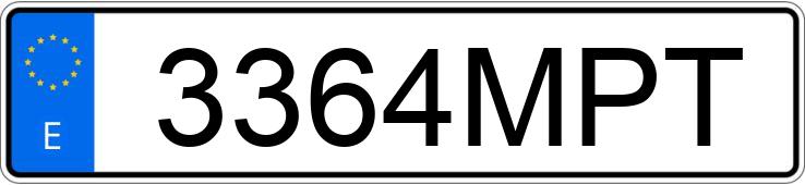 Numer rejestracyjny 3364MPT posiada BMW I5
