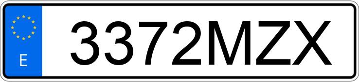 Numer rejestracyjny 3372MZX posiada TOYOTA COROLLA