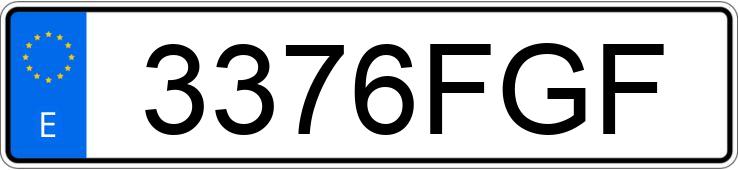 Numer rejestracyjny 3376FGF posiada PEUGEOT 1007