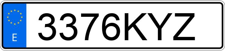 Numer rejestracyjny 3376KYZ posiada VOLKSWAGEN GOLF