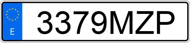 Numer rejestracyjny 3379MZP posiada MG ZS