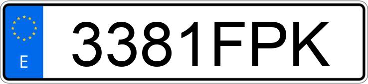 El número de registro 3381FPK tiene FORD MONDEO