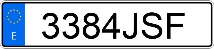 Numer rejestracyjny 3384JSF posiada VOLKSWAGEN GOLF