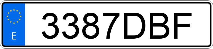 Numer rejestracyjny 3387DBF posiada OPEL ZAFIRA