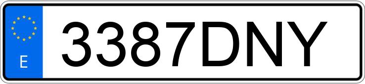 Numer rejestracyjny 3387DNY posiada HONDA CIVIC