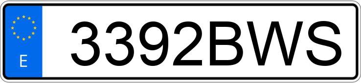 Il numero di registrazione 3392BWS ha BMW SERIE 3