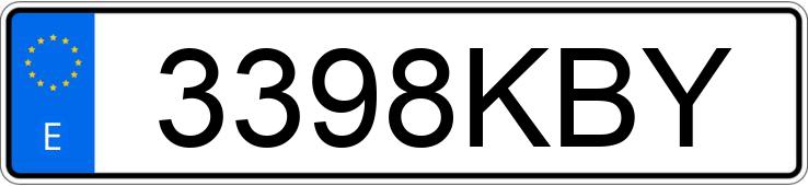 Numer rejestracyjny 3398KBY posiada TOYOTA AURIS