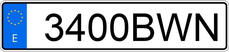 Registreringsnummeret 3400BWN har VOLKSWAGEN GOLF