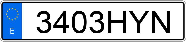 Numer rejestracyjny 3403HYN posiada LEXUS IS 300 H