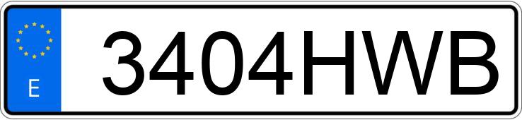 Numer rejestracyjny 3404HWB posiada VOLKSWAGEN CC