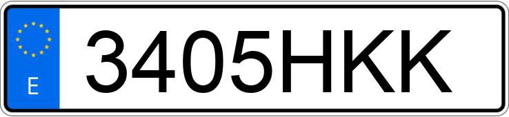 Numer rejestracyjny 3405HKK posiada PEUGEOT 208