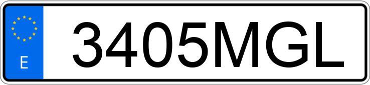 Numer rejestracyjny 3405MGL posiada SKODA FABIA
