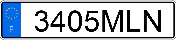 Numer rejestracyjny 3405MLN posiada FIAT 500