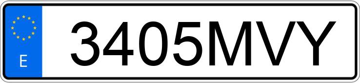 Numer rejestracyjny 3405MVY posiada SEAT IBIZA