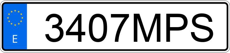 Numer rejestracyjny 3407MPS posiada FORD MUSTANG