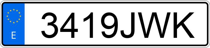 Numer rejestracyjny 3419JWK posiada MERCEDES E 220 (210)
