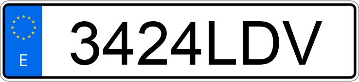 Numer rejestracyjny 3424LDV posiada TOYOTA YARIS