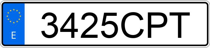 Numer rejestracyjny 3425CPT posiada PEUGEOT PARTNER