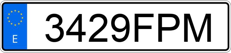 Numer rejestracyjny 3429FPM posiada YAMAHA YP 125