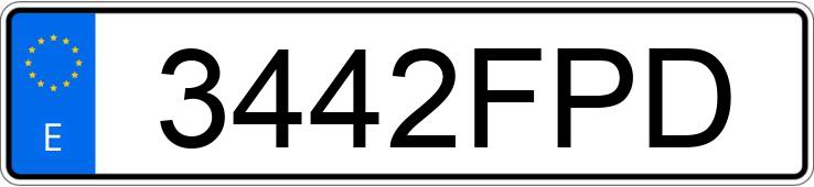 Numer rejestracyjny 3442FPD posiada TOYOTA YARIS