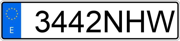 Numer rejestracyjny 3442NHW posiada MERCEDES C (204)