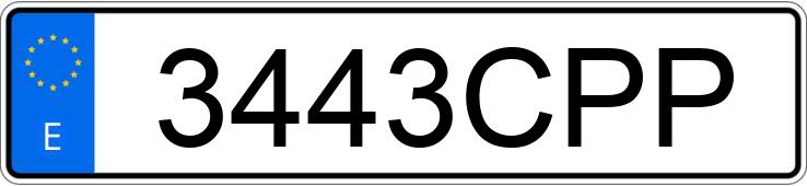 Numer rejestracyjny 3443CPP posiada AUDI A3