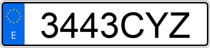 Numer rejestracyjny 3443CYZ posiada TOYOTA RAV4