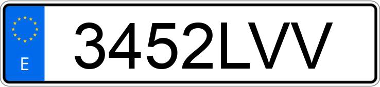 Numer rejestracyjny 3452LVV posiada MG EHS