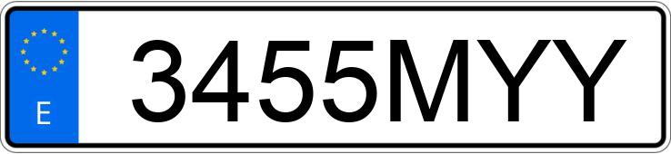 Numer rejestracyjny 3455MYY posiada MG MG3 Numer rejestracyjny 3455MYY posiada MG MG3