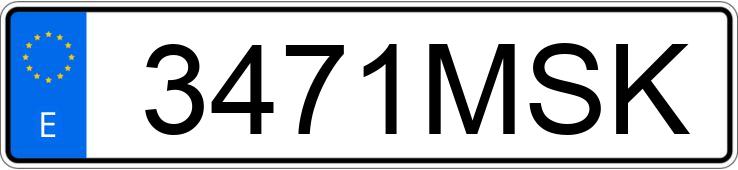 Numer rejestracyjny 3471MSK posiada AUDI S3