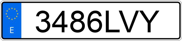 Numer rejestracyjny 3486LVY posiada VOLKSWAGEN GOLF