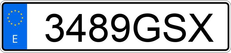 Numer rejestracyjny 3489GSX posiada AUDI A3 SPORTBACK