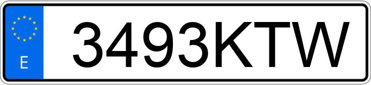 Numer rejestracyjny 3493KTW posiada VOLKSWAGEN GOLF