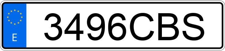 Numer rejestracyjny 3496CBS posiada VOLKSWAGEN GOLF