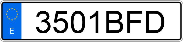 Numer rejestracyjny 3501BFD posiada RENAULT KANGOO