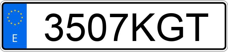 Numer rejestracyjny 3507KGT posiada VOLKSWAGEN GOLF